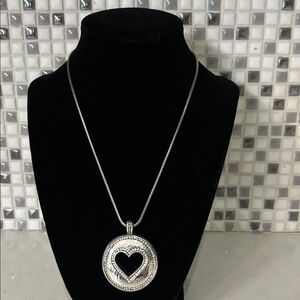 Brighton Silver Heart Pendant Necklace with Crystal Accents